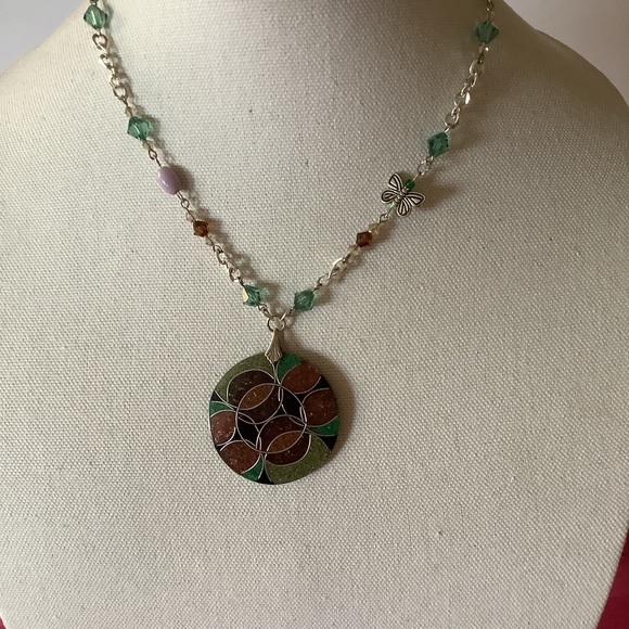 Vintage Y2K Butterfly Clip On Earrings& Handmade Gorgeous Necklace - Picture 6 of 15